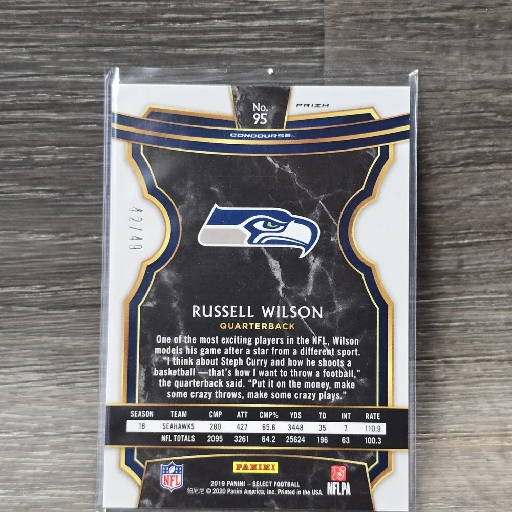 2019 Panini Select Prizm #95 Russell Willson #258 /49 /249 Lot‎ Of 2 Seahawks